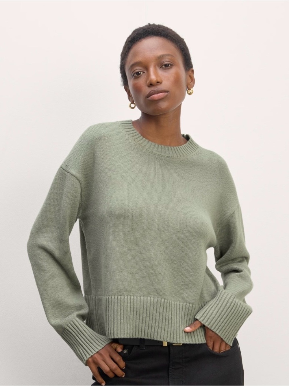 Abound Sage Green Crewneck Knit Sweater NWT Oversized Soft Pullover Medium